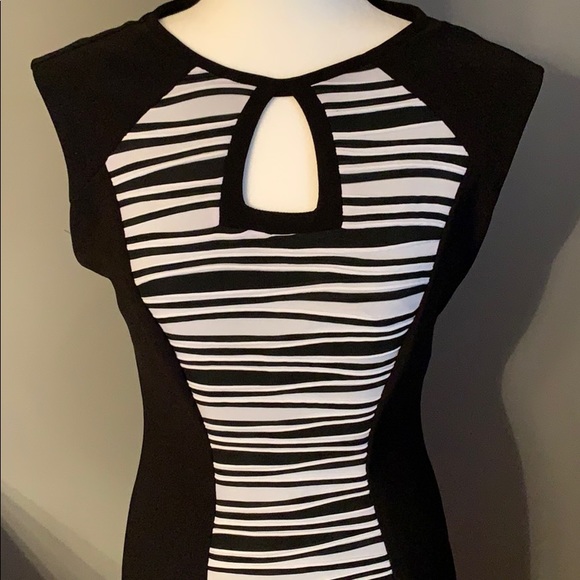 Joseph Ribkoff Black Zebra Bodycon Dress - Picture 2 of 5